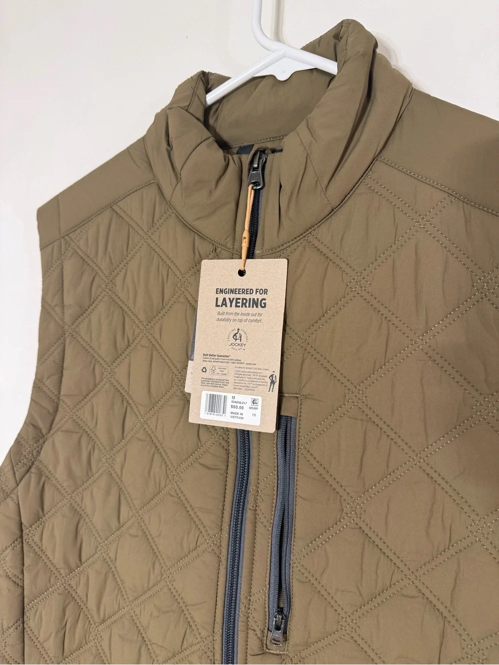 Jockey Olive Quilted Men's Vest